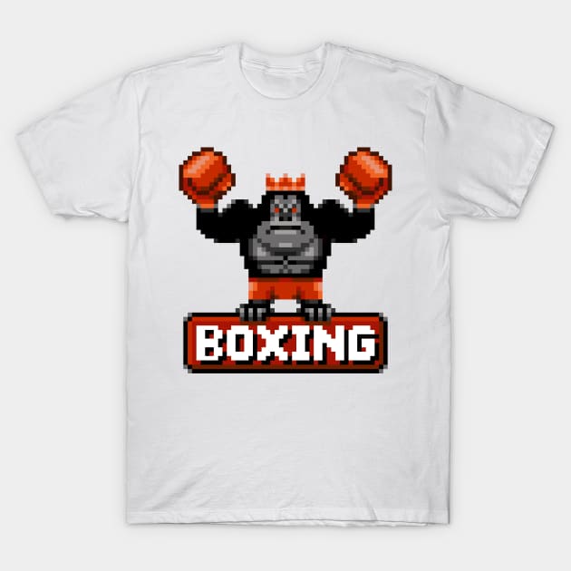 Gorilla Boxer Pixel Art T-Shirt by CyberRex